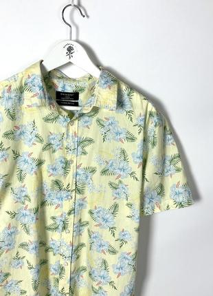 Легкая гавайка с цветами приятных цветов летняя рубашка2 фото