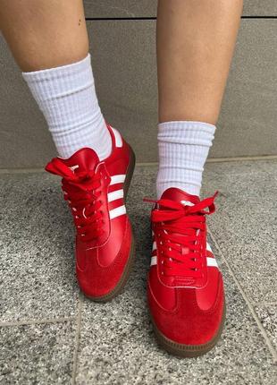 Высокое качество! женские кроссовки adidas samba red8 фото