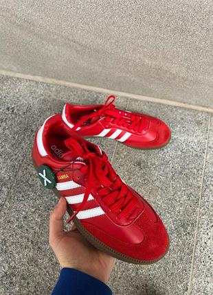 Висока якість! жіночі кросівки adidas samba red3 фото