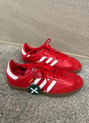 Висока якість! жіночі кросівки adidas samba red4 фото