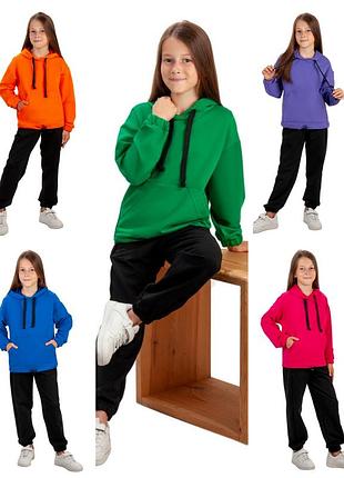 5цветов🌈 стильный качественный спортивный костюм подростковый, однотонный костюм для девочки, модный спортивный костюм подростковый для девчонки
