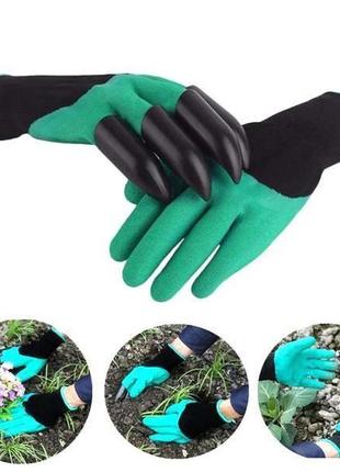 Садові рукавички з кігтями garden genie gloves2 фото