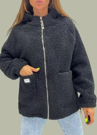 Красивая теплая куртка-шуба из искусственного меха