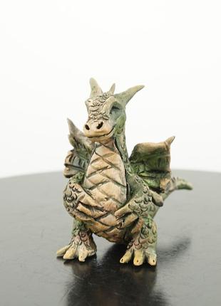 Дракон статуэтка зеленый дракончик символ 2024 подарок сувениру dragon statuette1 фото