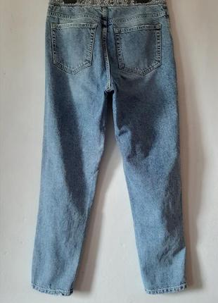 Голубые джинсы мом высокого качества с высокой посадкой, размер l2 фото