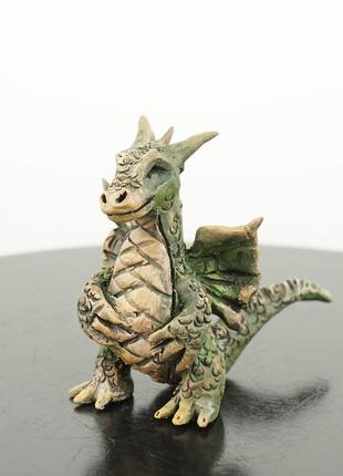 Дракон статуэтка зеленый дракончик символ 2024 подарок сувениру dragon statuette2 фото