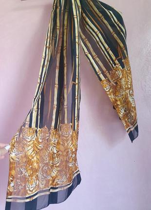 Хустка шарф тигри і бамбук5 фото
