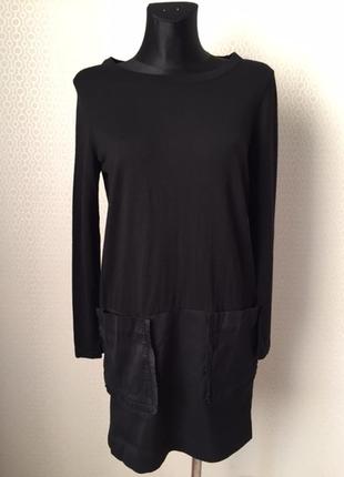 Просто вау! комбинированное шерcтяное платье от cos, размер s