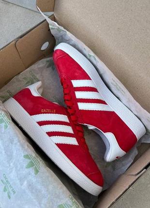 Висока якість! жіночі кросівки adidas gazelle red4 фото