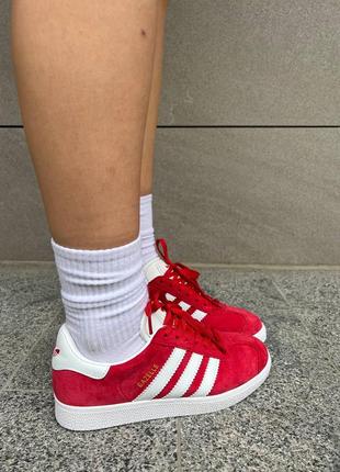 Висока якість! жіночі кросівки adidas gazelle red6 фото