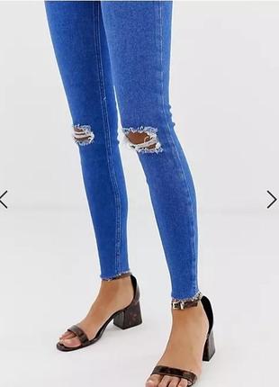 Женские синие рваные джинсы hallie disco с высокой посадкой new lookook 10 s3 фото