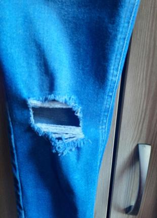 Женские синие рваные джинсы hallie disco с высокой посадкой new lookook 10 s6 фото