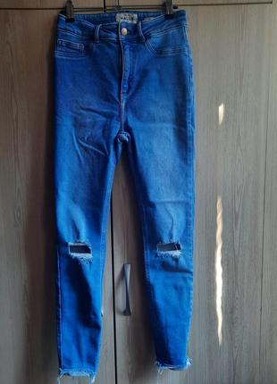 Женские синие рваные джинсы hallie disco с высокой посадкой new lookook 10 s4 фото