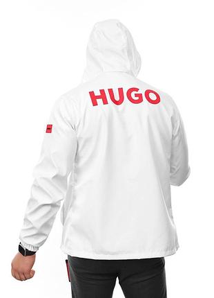 Осенок белья ветровка куртка hugo boss с капюшоном белый мужская ветровка hugo boss