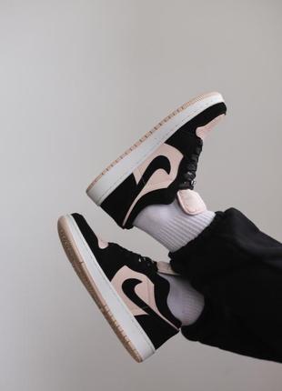 Жіночі кросівки / женские кроссовки air jordan low black/pink2 фото