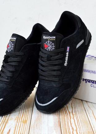 Базовые черные мужские кроссовки демисезонные, весенние, осень-весна, замшевые/замша-мужская обувь