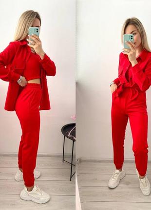 Костюм 3-ка (сорочка+штани+топ)