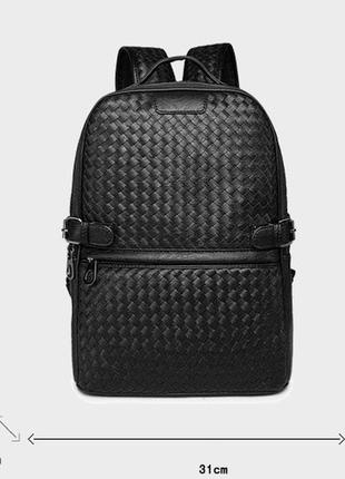 Качественный мужской городской рюкзак плетеный черный 94710 фото