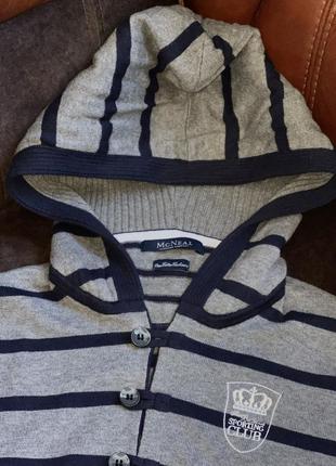 Кофта свитер с капюшоном mcneal оригинальный серой в полоску