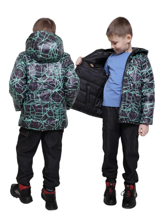 Куртка детская демисезонная двухсторонняя для мальчика 134/ 1401 фото