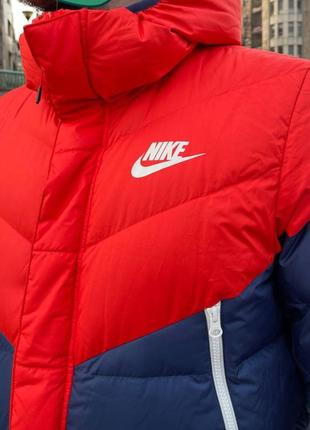 Пуховик nike мужской длинный парка мужественный пух перо синий3 фото