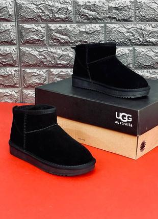 Ugg australia женские/ подростковые угги черные из натуральной замши размеры 35-41