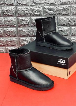 Ugg australia жіночі /чоловічі уггі чорні з натуральної шкіри розміри 35-41/39-453 фото