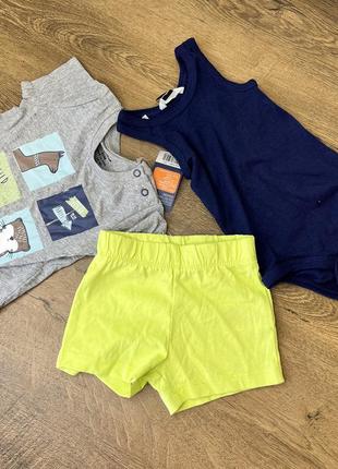 Набор 3 в 1 футболка, бодик, шорты