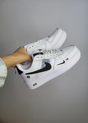 Кросівки жіночі nike air force 1 white black1 фото