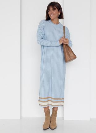 Платье миди прямого кроя в рубчик