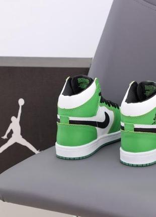 Чоловічі кросівки nike air jordan 1 retro white green black5 фото