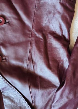 Куртка пиджак кожаная сливового цвета dongdi2 фото