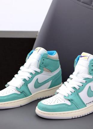 Женские кроссовки nike air jordan 1 retro turbo green2 фото