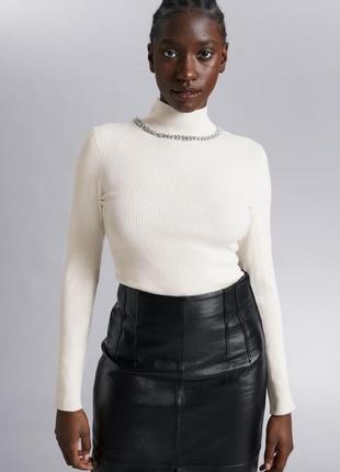 Шерстяная водолазка свитер в рубчик & other stories cos