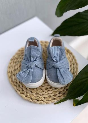 Классные кеды слипоны с бантом 13см