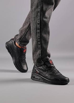 Чоловічі кросівки nike air max 90 black red кроссовки мужские найк аир макс черные с красным