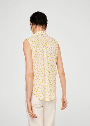 Стильная рубашка без рукавов в желтый горох mango ( размер 34)8 фото