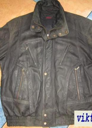 Велика шкіряна чоловіча куртка maddox. 68р. німеччина. лот 10907 фото