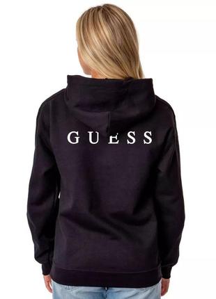 Женский худи на флисе оверсайз oversize guess гесс чёрный2 фото