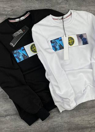 Мужской свитшот stone island белый