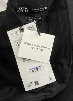 Костюм zara пиджак прямого кроя из итальянский шерсти и брюки оригинал 100% шерсть8 фото
