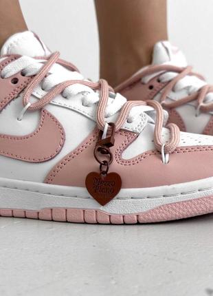 Новинка! женские, кожаные кроссовки nike sb dunk “sweet heart”10 фото