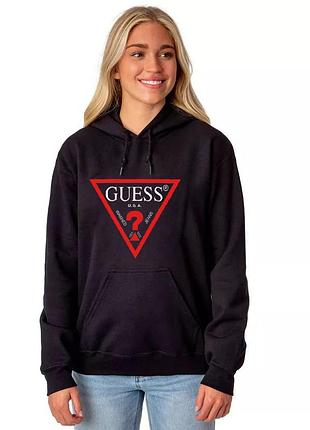 Женский худи на флисе оверсайз oversize guess гесс чёрный