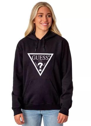 Женский худи на флисе оверсайз oversize guess гесс чёрный