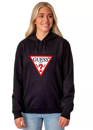 Женский худи на флисе оверсайз oversize guess гесс чёрный