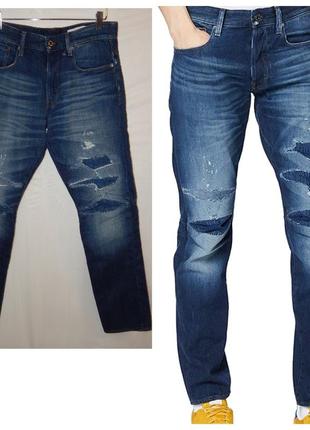 Джинсы g-star raw 3301 tapered 3dr jeans restored men's vintage used look