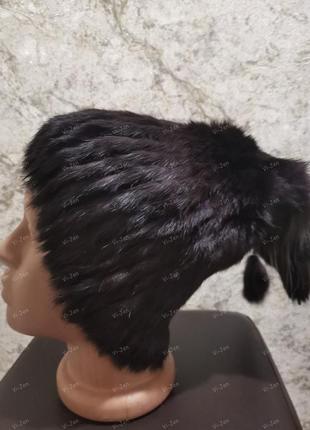 Современная женская меховая шапка из шиншиллы и кролика