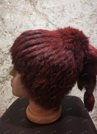 Современная женская меховая шапка из шиншиллы и кролика