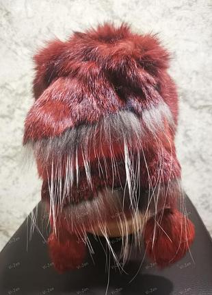 Современная женская меховая шапка из шиншиллы и кролика