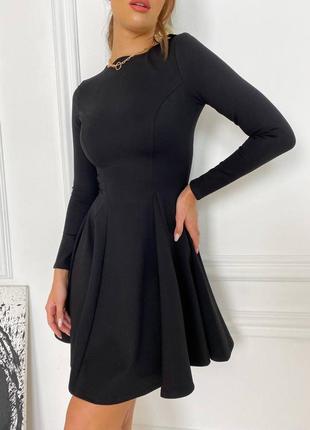 Сукня чорна коротка з довгим рукавом2 фото